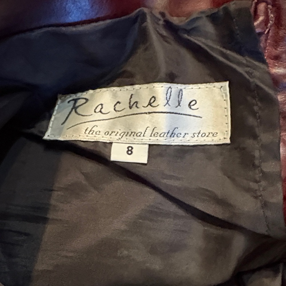 ♥️Rachelle Burgundy Leather Partial Lined Bootcut Flare Pants - Picture 7 of 13